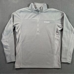 Columbia Mens Quarter Zip Fleece Pullover Gray Lightweight Jacket Size Medium